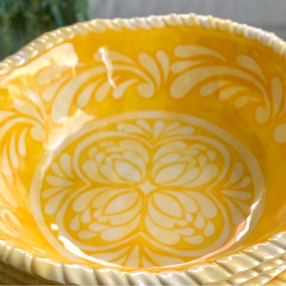New! Melamine Yellow Patterned Bowls - Picture 2 of 5